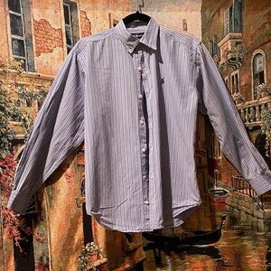 Ralph Lauren Kids Blue Striped Button Down Shirt